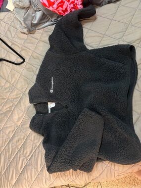 Champion Black Sherpa Hoodie Pullover